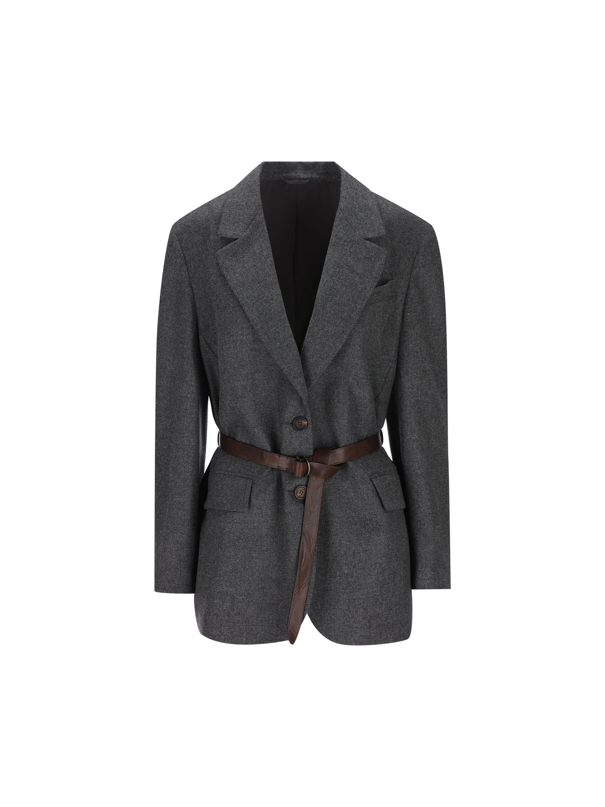 Brunello Cucinelli Women's Wool Blazer in Dark Grey - view 1