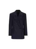 Brunello Cucinelli Women's Wool Blazer in Dark Blue - view 1