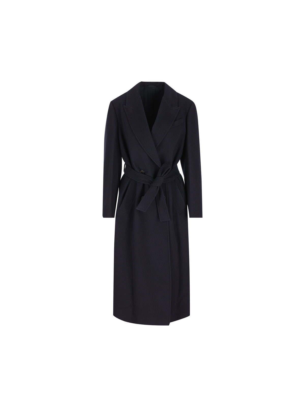Brunello Cucinelli Women's Cashmere Belted Coat in Blue - view 1