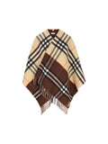 Burberry Women's Wool Check Cape in Beige and Brown - view 1