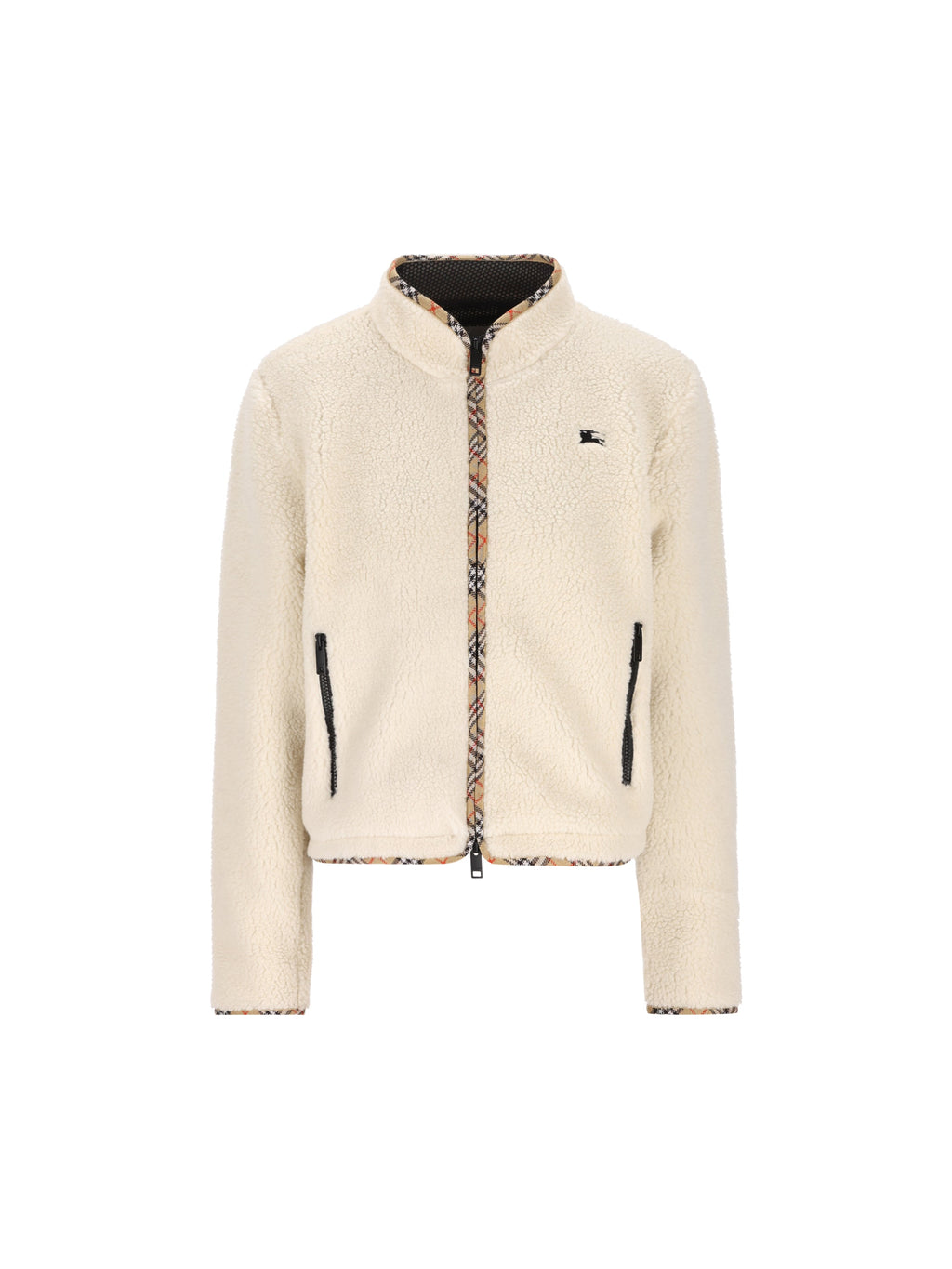 Burberry Women's Cropped Fleece Jacket in Beige - view 1