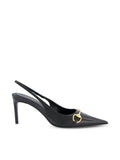 Gucci Women's Horsebit Leather Slingback Pumps in Black - view 1