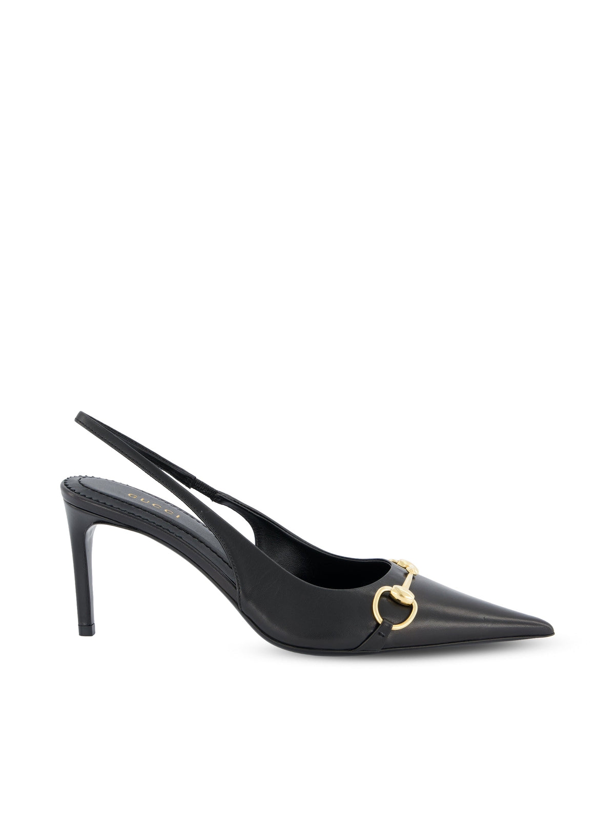 Gucci Women's Horsebit Leather Slingback Pumps in Black - view 1