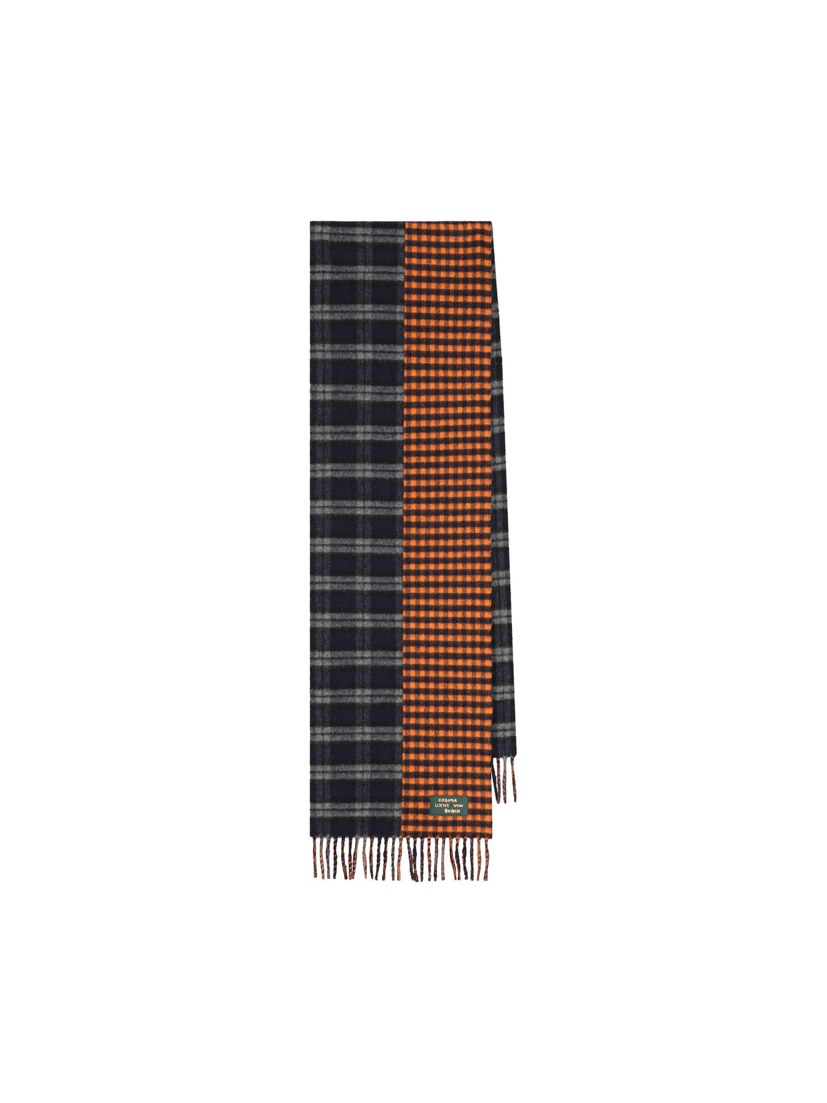 Loewe Women's Wool Cashmere Scarf in Blue and Orange - view 1
