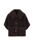 Max Mara Women's Teddy Alpaca Cape in Brown - view 1