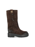 Miu Miu Women's Suede High Boots in Dark Brown - view 1