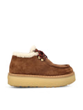 Prada Women's Suede Shearling Boots in Brown - view 1