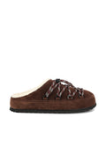 Prada Women's Suede Shearling Mules in Brown - view 1