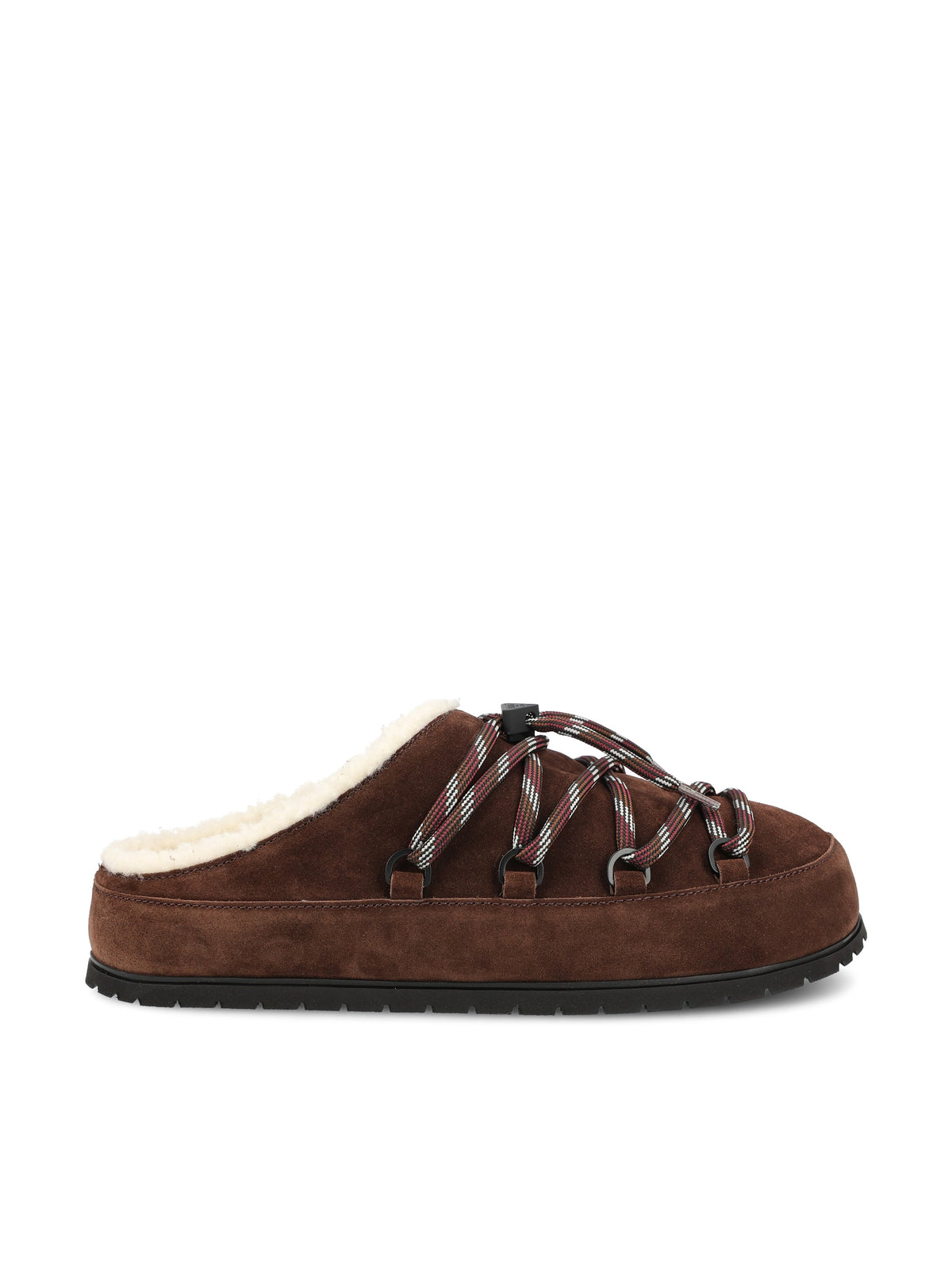Prada Women's Suede Shearling Mules in Brown - view 1