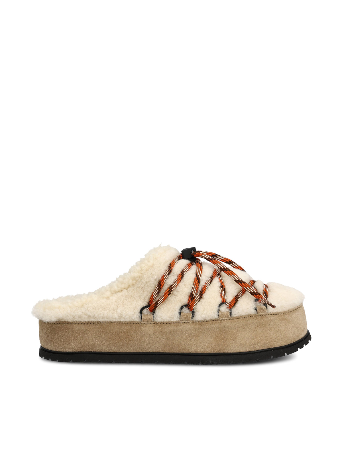 Prada Women's Wool Suede Mules in Beige - view 1