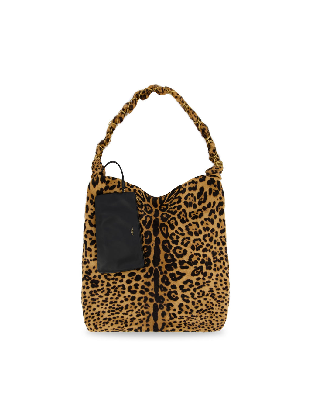 Saint Laurent Women's Amalia Leopard Leather Bag in Brown - view 1