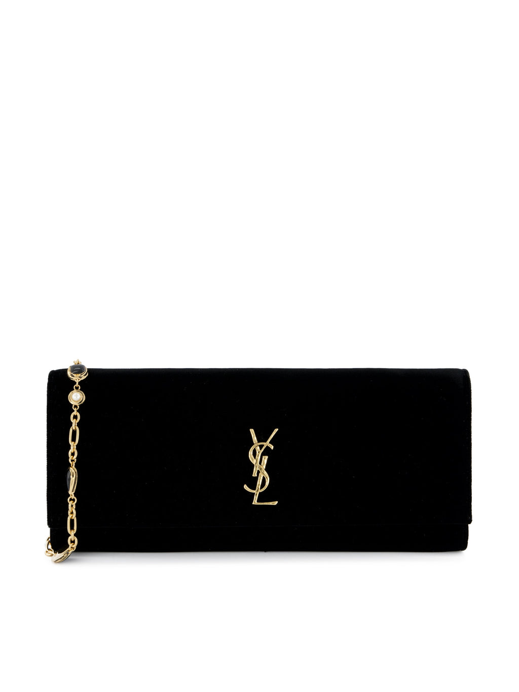 Saint Laurent Women's Kate Velvet Clutch in Black - view 1