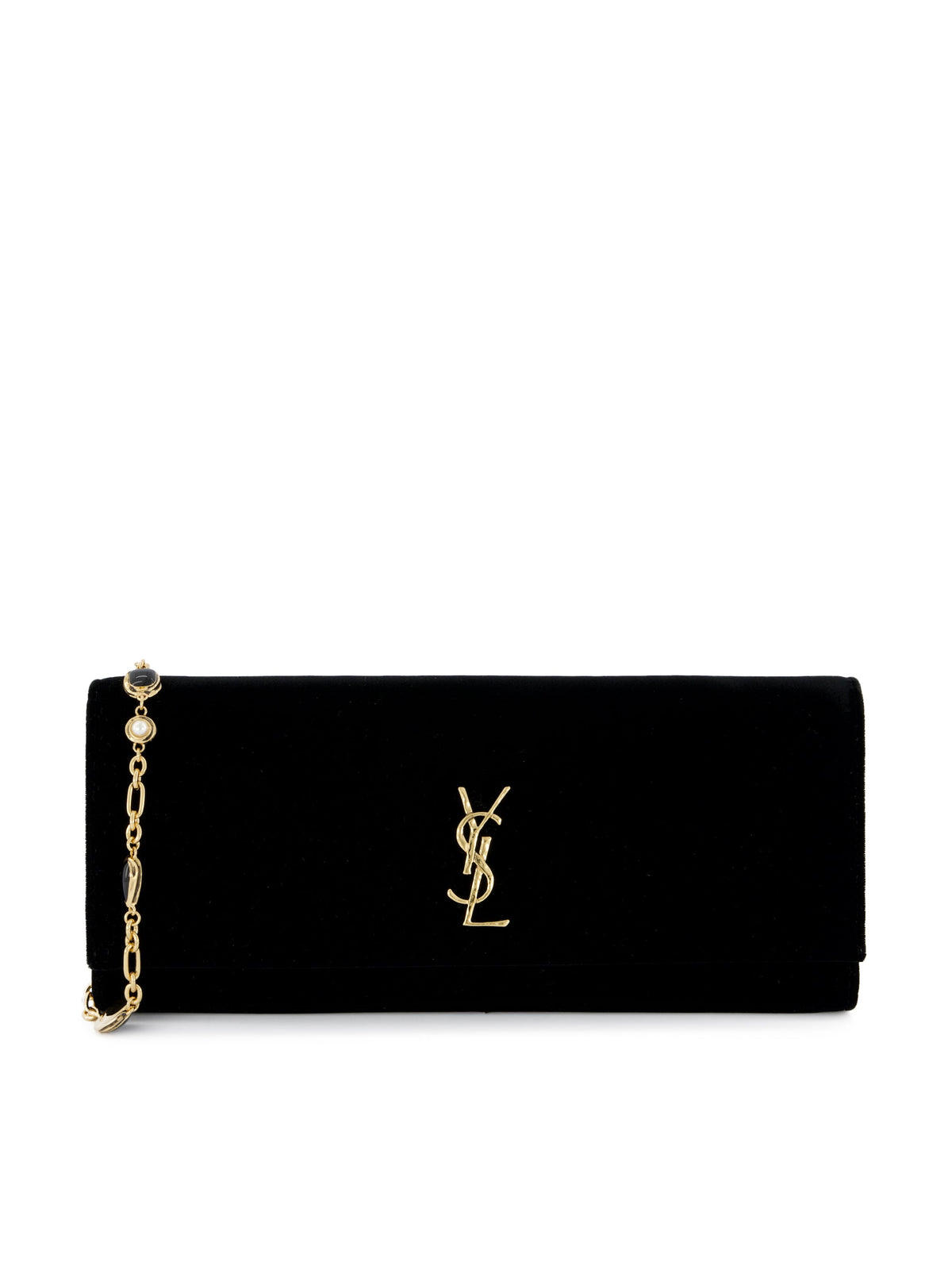 Saint Laurent Women's Kate Velvet Clutch in Black - view 1