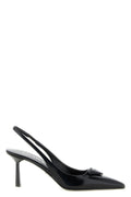 Prada Women's Black Brushed Leather Slingback Pumps - image 1