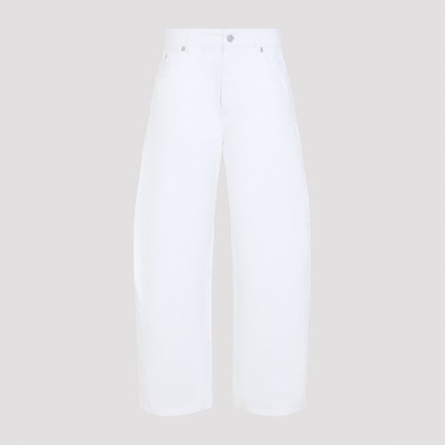 Alaia Women's Rodeo Light White Denim Trousers in Blanc - image 1