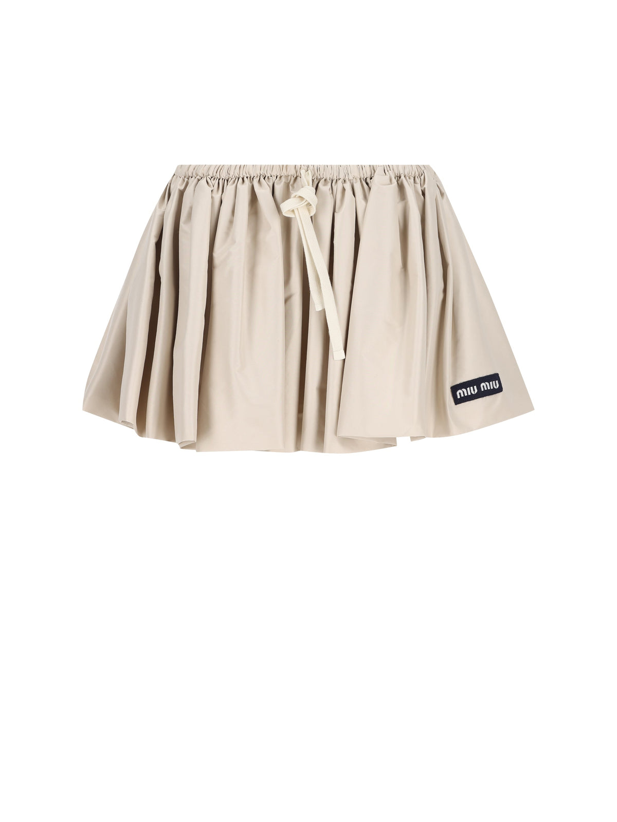 Miu Miu Women's Recycled Polyester Mini Skirt in Beige - view 1