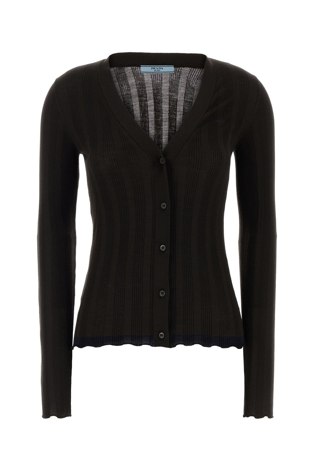 Prada Women's Wool Blend Cardigan in Dark Brown - image 1