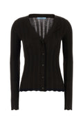Prada Women's Wool Blend Cardigan in Dark Brown - image 1