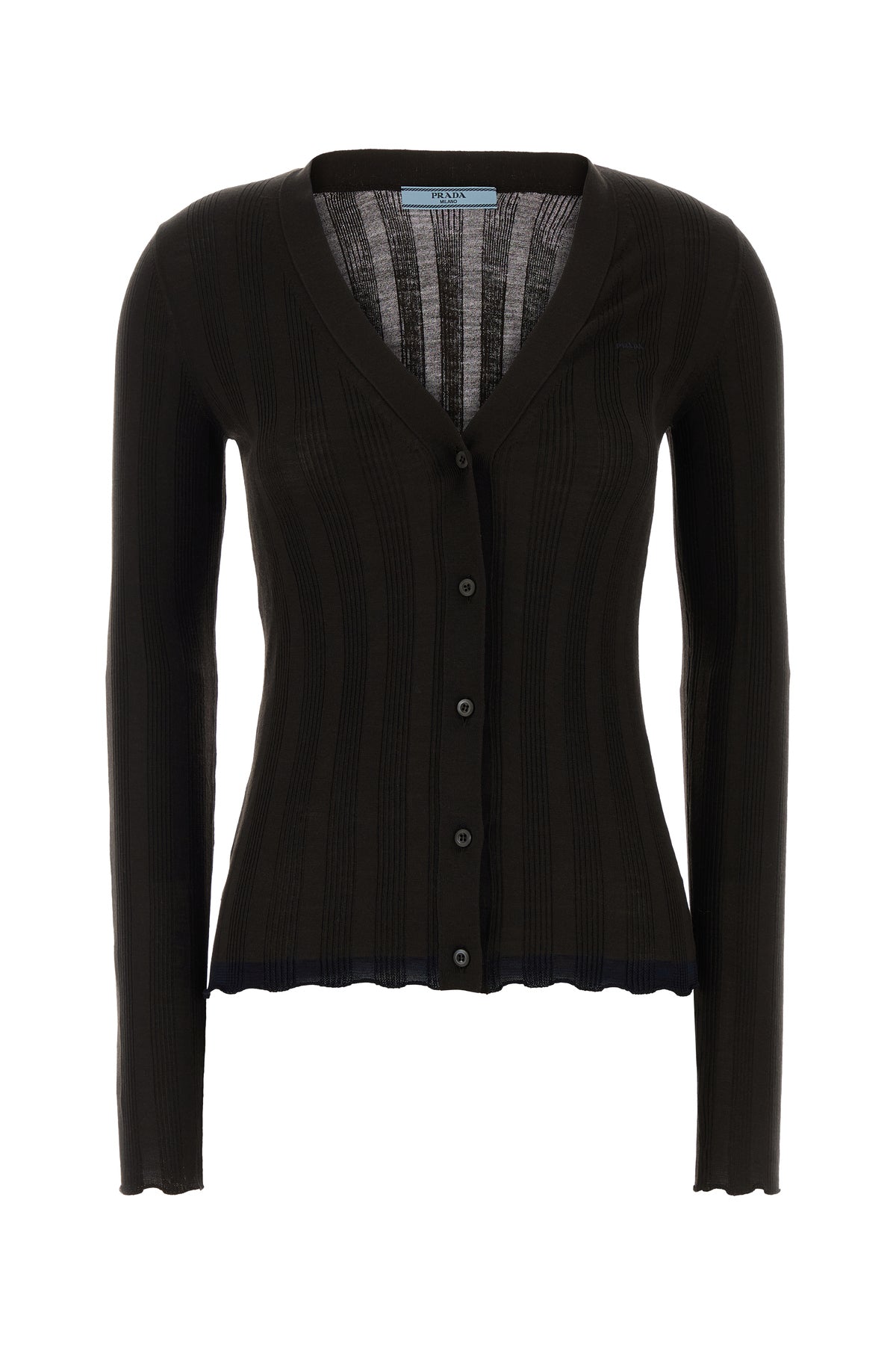 Prada Women's Wool Blend Cardigan in Dark Brown - image 1