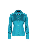 Gucci Women's Silk Satin Shirt in Light Blue - view 1