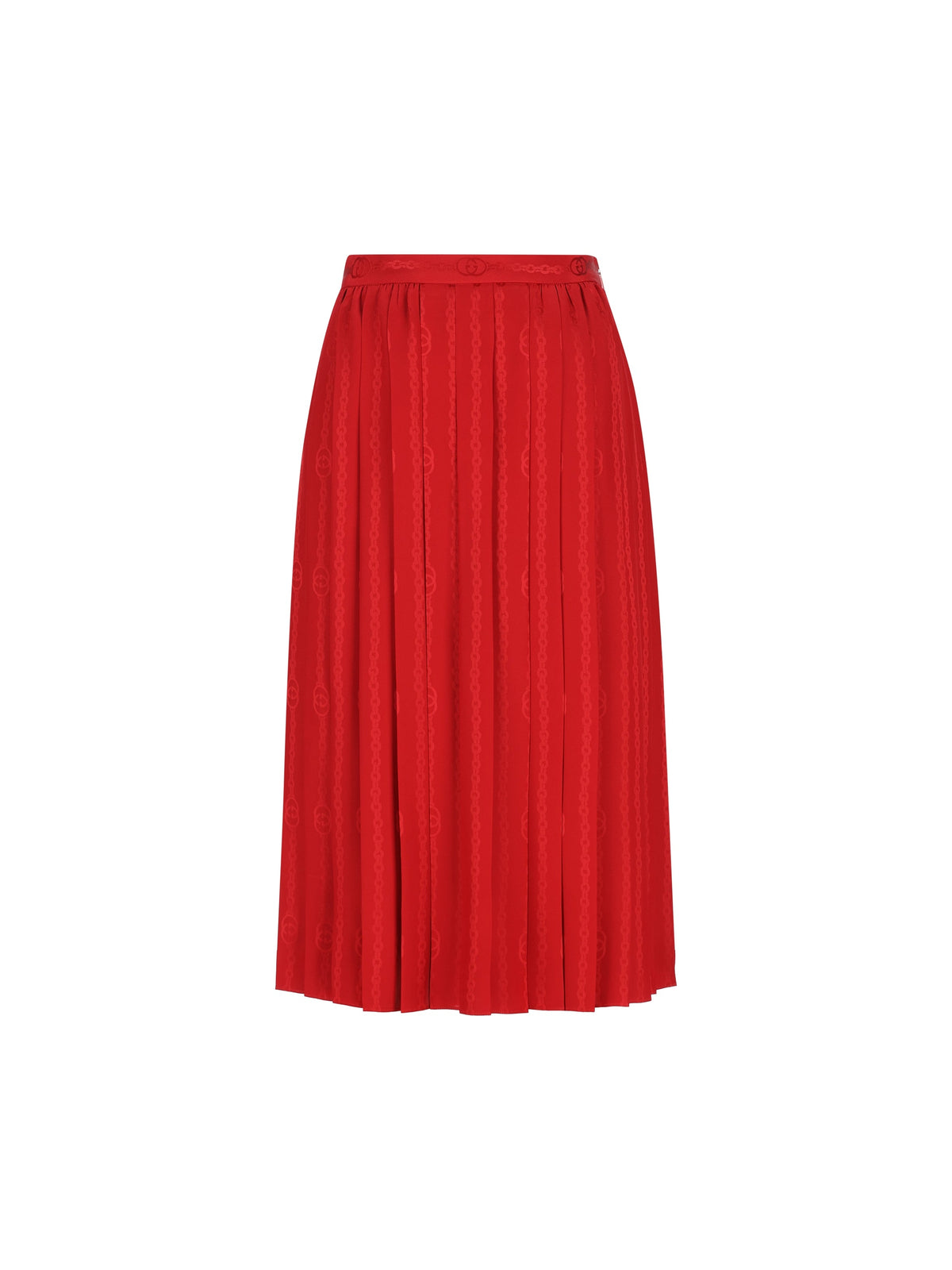 Gucci Women's Silk Jacquard Midi Skirt in Red - view 1