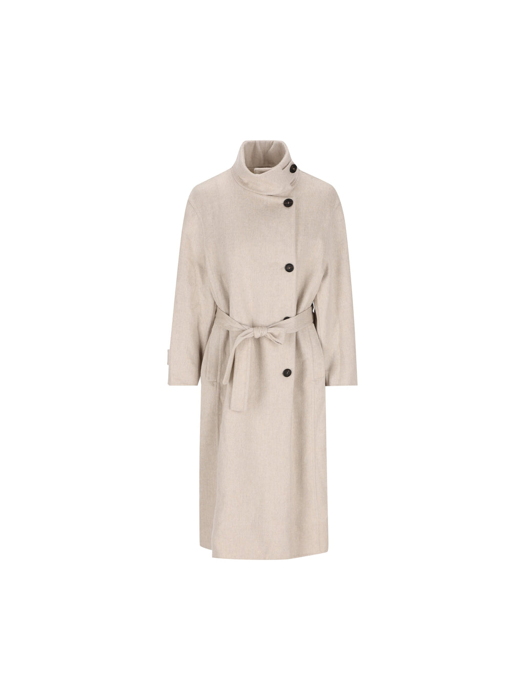 Brunello Cucinelli Women's Cashmere Belted Coat in Ivory - view 1