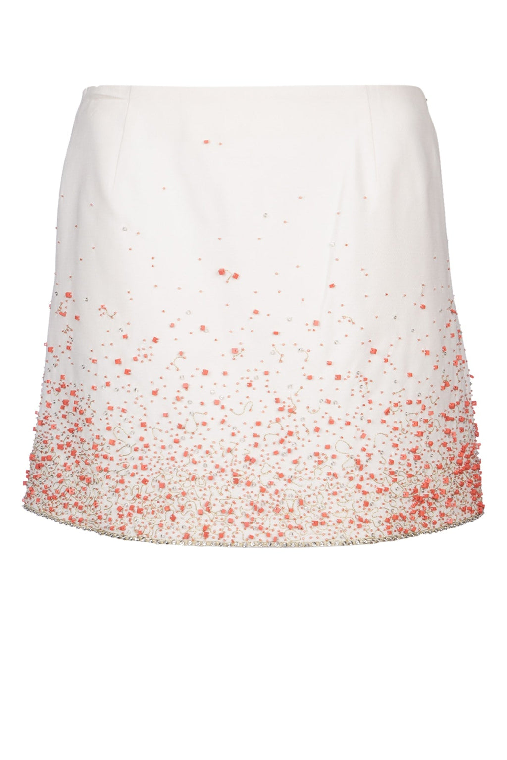 Dior Women's Beaded Mini Skirt in White and Pink - image 1