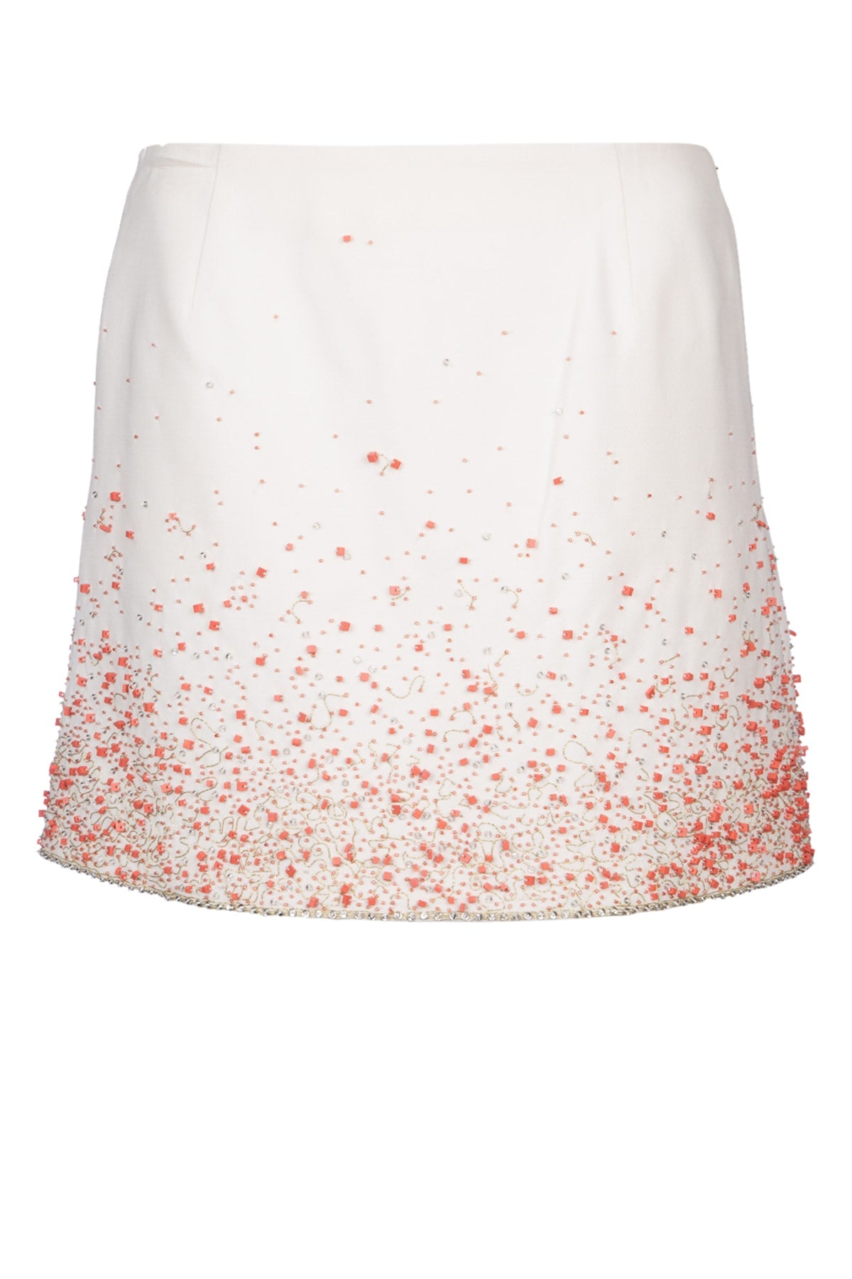 Dior Women's Beaded Mini Skirt in White and Pink - image 1