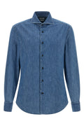 Brunello Cucinelli Men's Denim Shirt in Blue - view 1