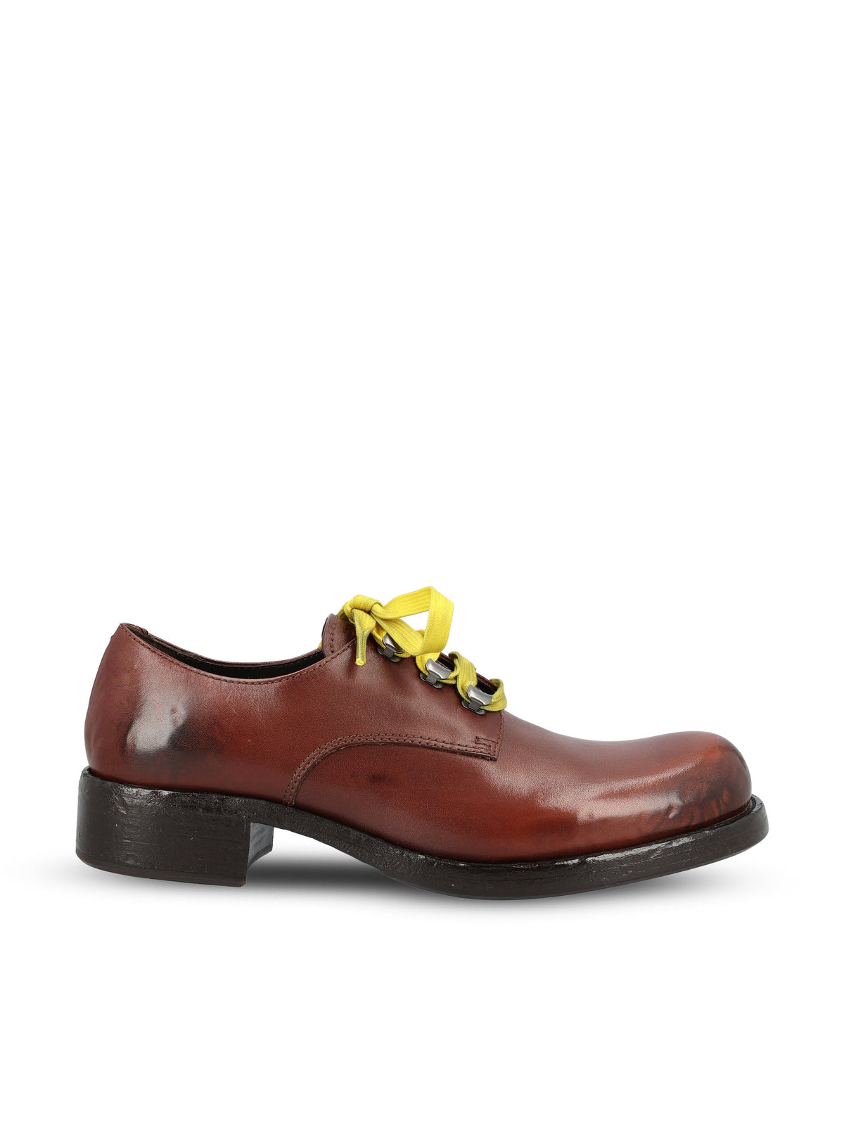 Prada Women's Antique Leather Lace-Up Shoes in Brown - view 1