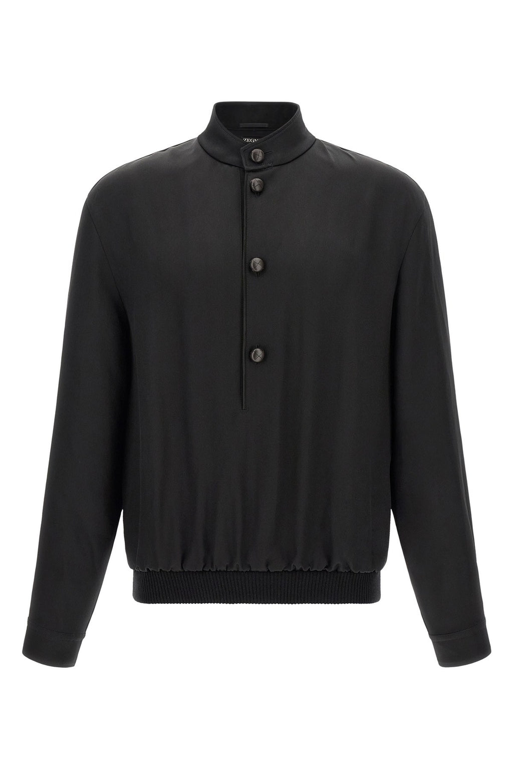 Zegna Men's Mulberry Silk Sweatshirt in Black - view 1