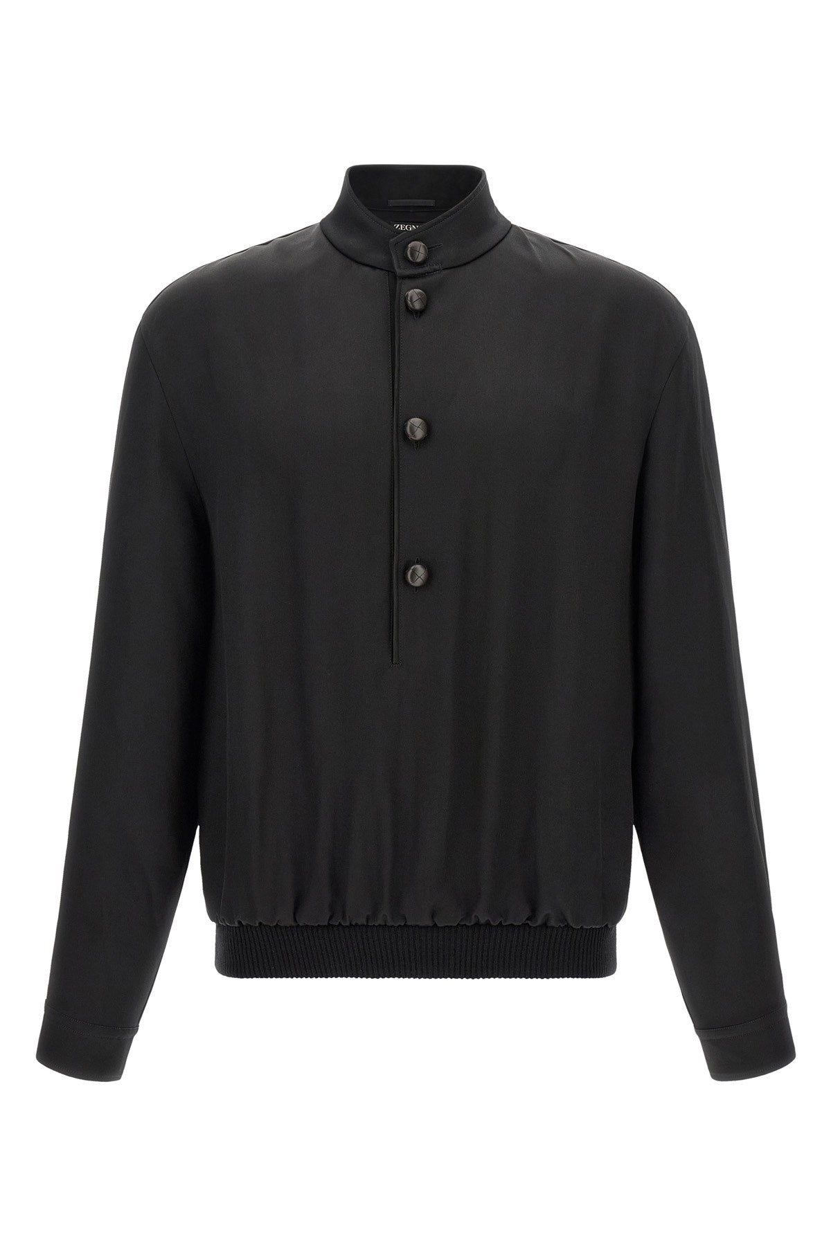 Zegna Men's Mulberry Silk Sweatshirt in Black - view 1