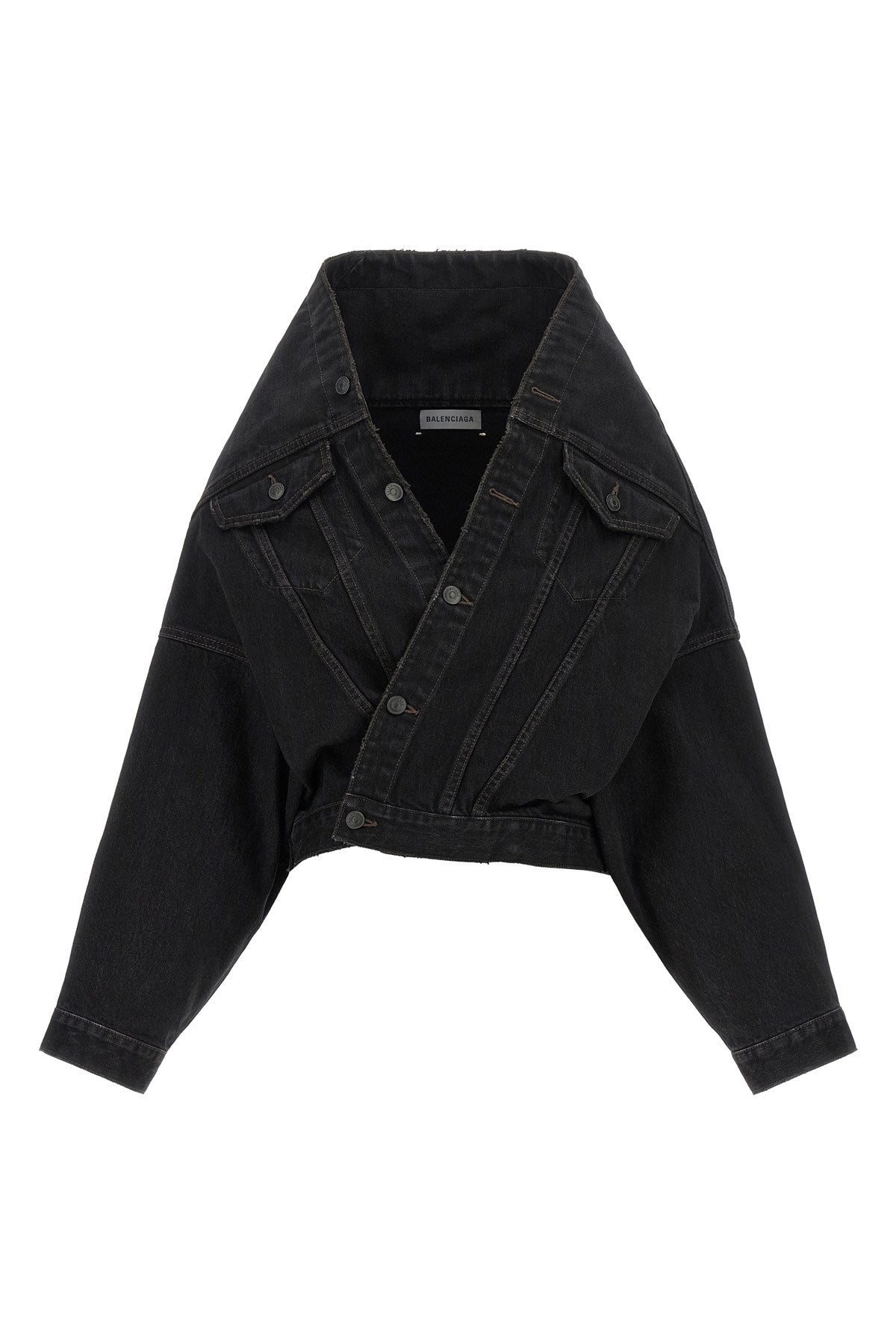 Balenciaga Women's Wrap Jacket in Black Cotton - view 1