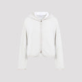 Moncler Women's Wool Blend Zip Cardigan in White