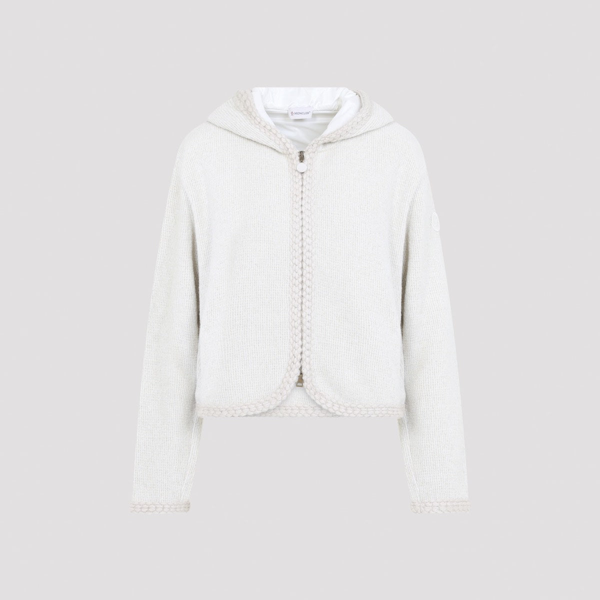 Moncler Women's Wool Blend Zip Cardigan in White