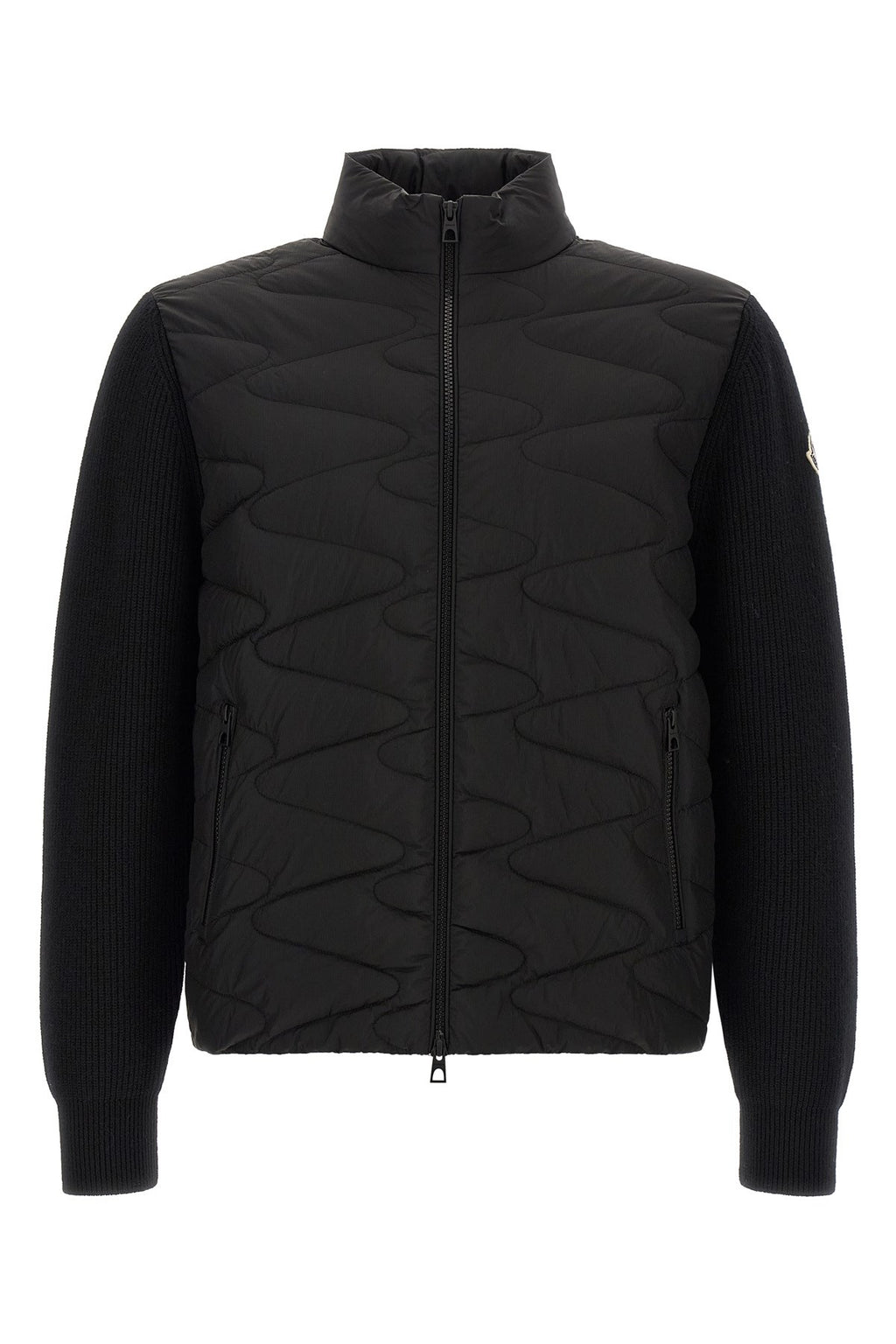 Moncler Men's Padded Cardigan in Black Polyamide - view 1
