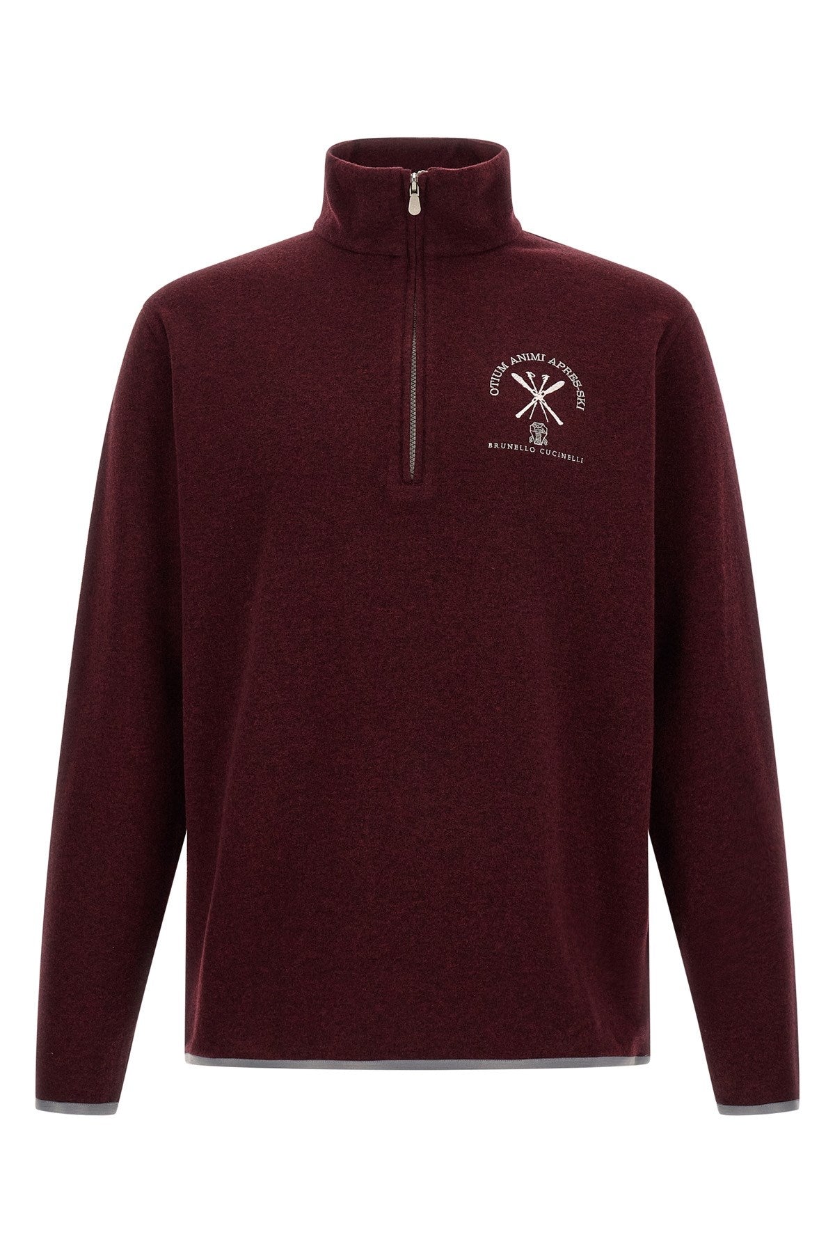 Brunello Cucinelli Men's Sweatshirt in Bordeaux Wool - view 1