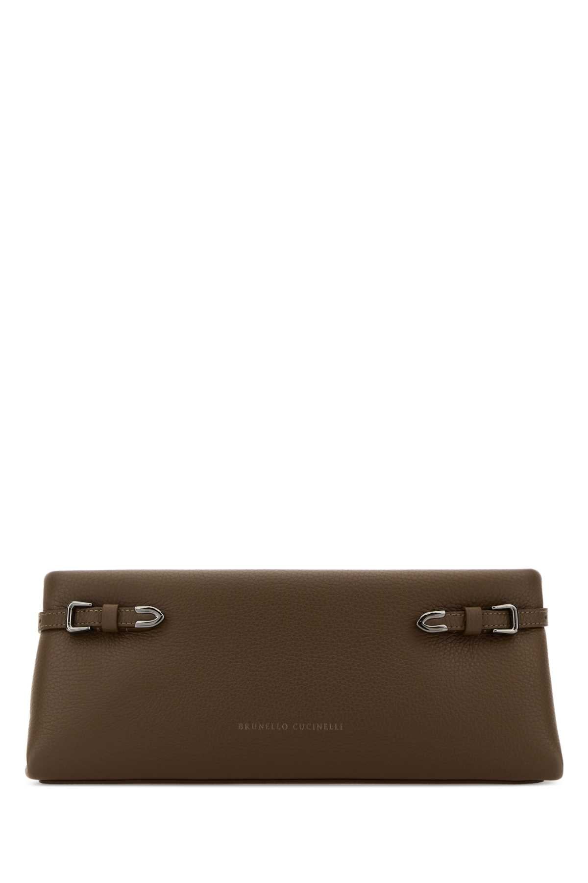 Brunello Cucinelli Women's Leather Clutch in Olive - image 1