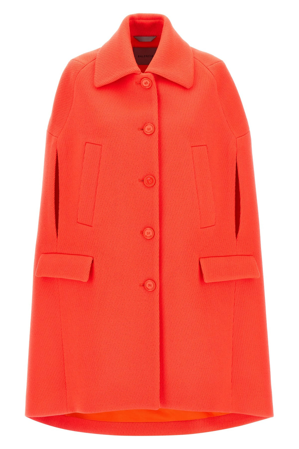 Balenciaga Women's Cape Coat in Orange Wool - view 1