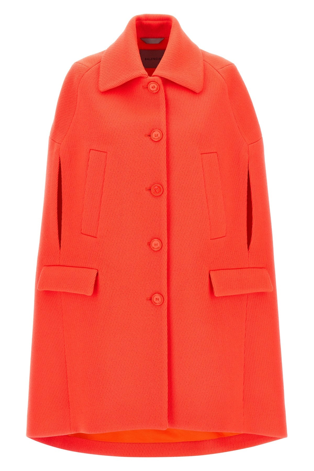 Balenciaga Women's Cape Coat in Orange Wool - view 1