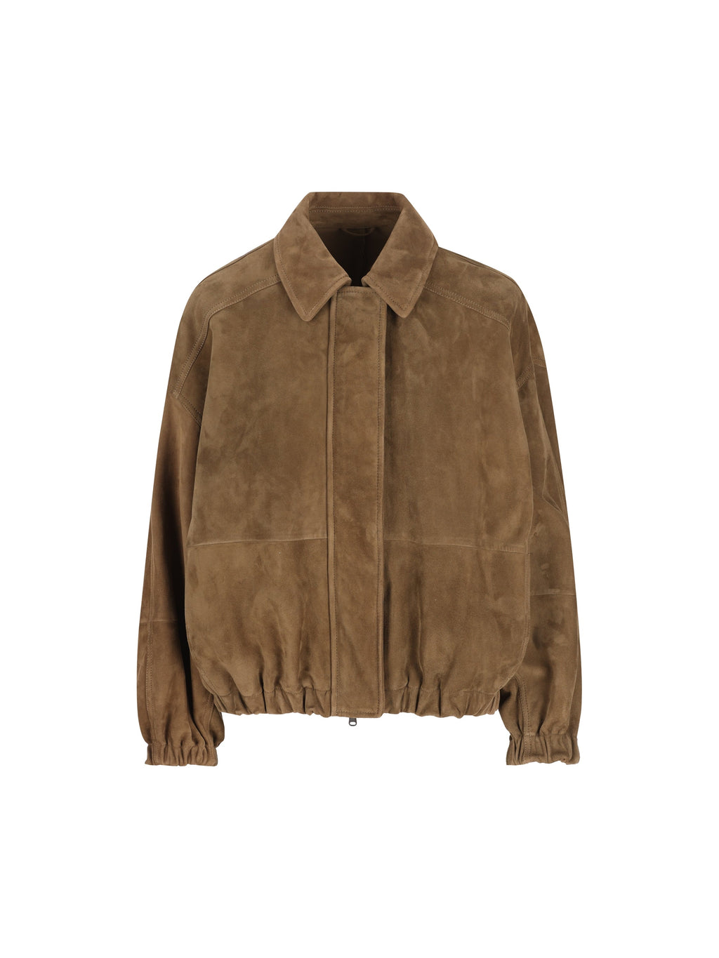 Brunello Cucinelli Women's Suede Bomber Jacket in Brown - view 1