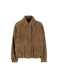 Brunello Cucinelli Women's Suede Bomber Jacket in Brown - view 1