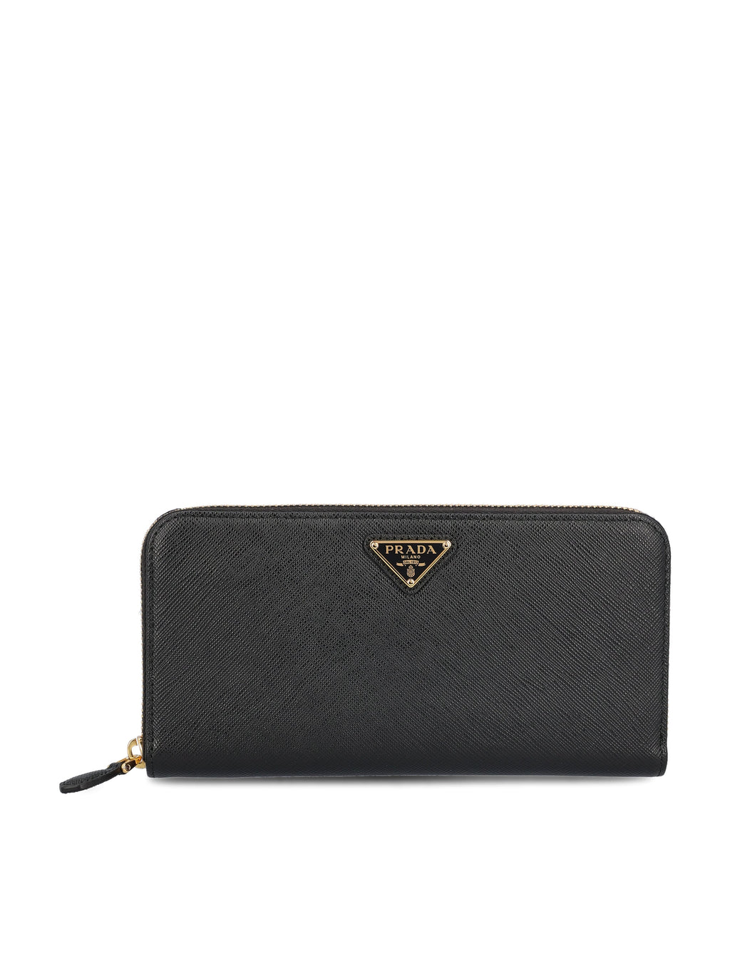 Prada Women's Saffiano Leather Zip Wallet in Black - view 1