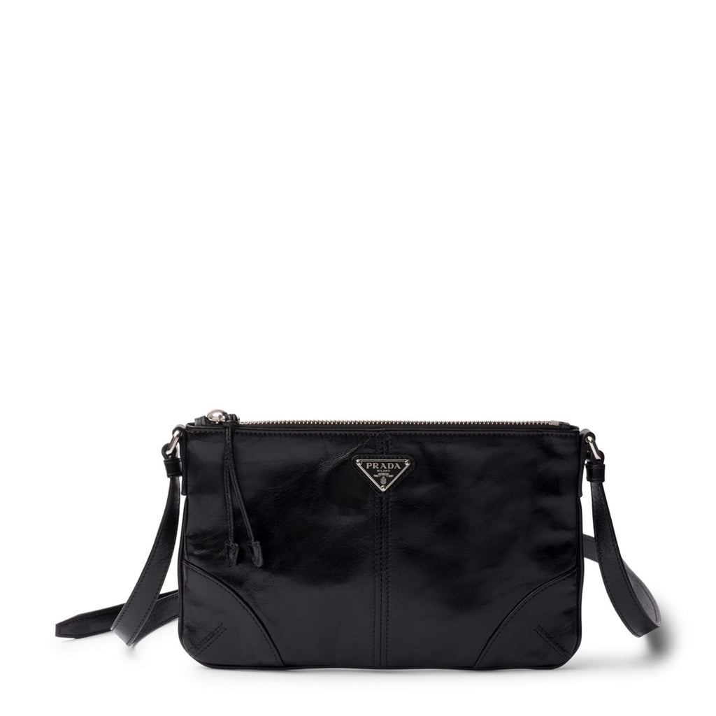 Prada Men's Calf Leather Smartphone Holder Bag in Black