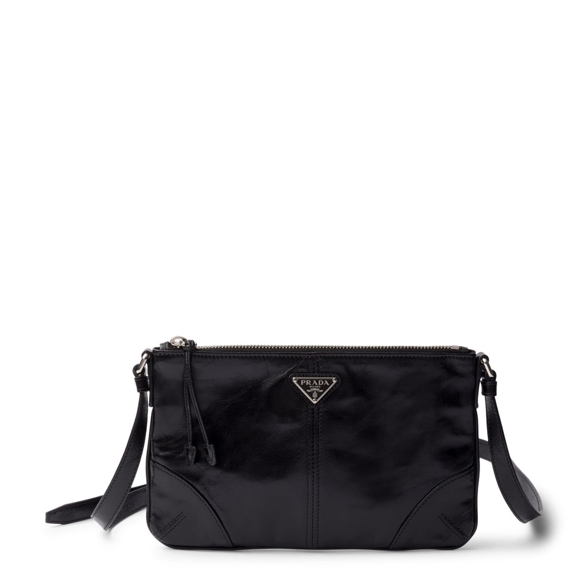 Prada Men's Calf Leather Smartphone Holder Bag in Black