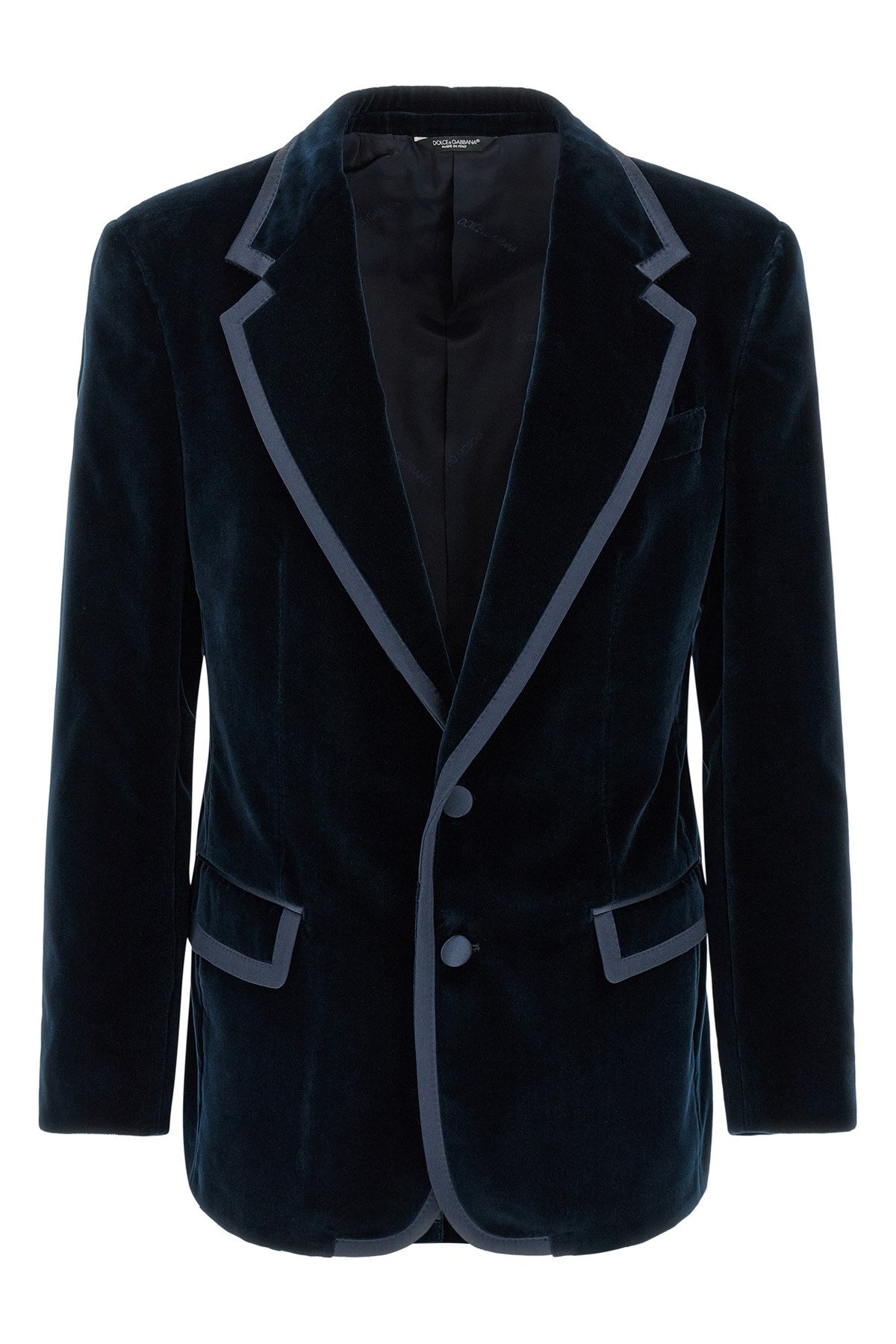 Dolce & Gabbana Men's Sicilia Tuxedo Blazer in Blue Silk - view 1