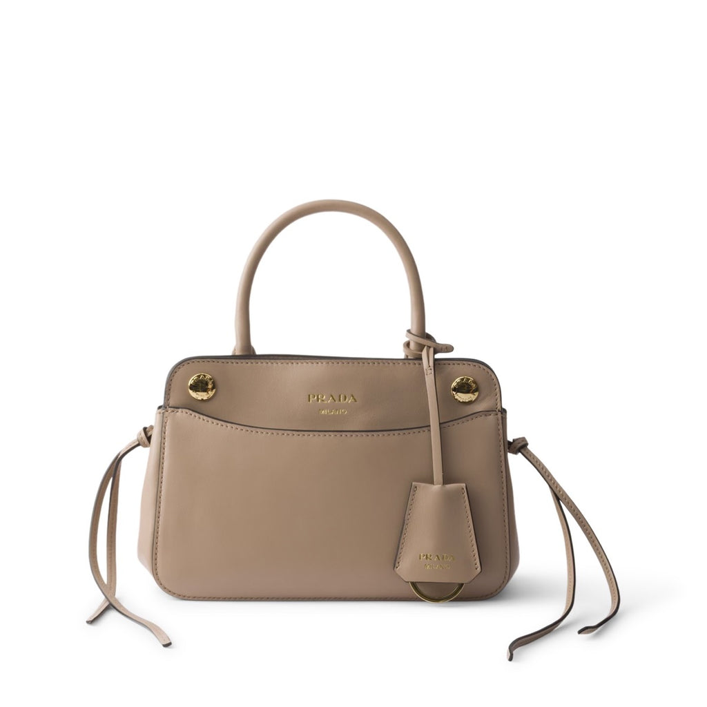 Prada Women's Calf Leather Carry Bag in Cammeo