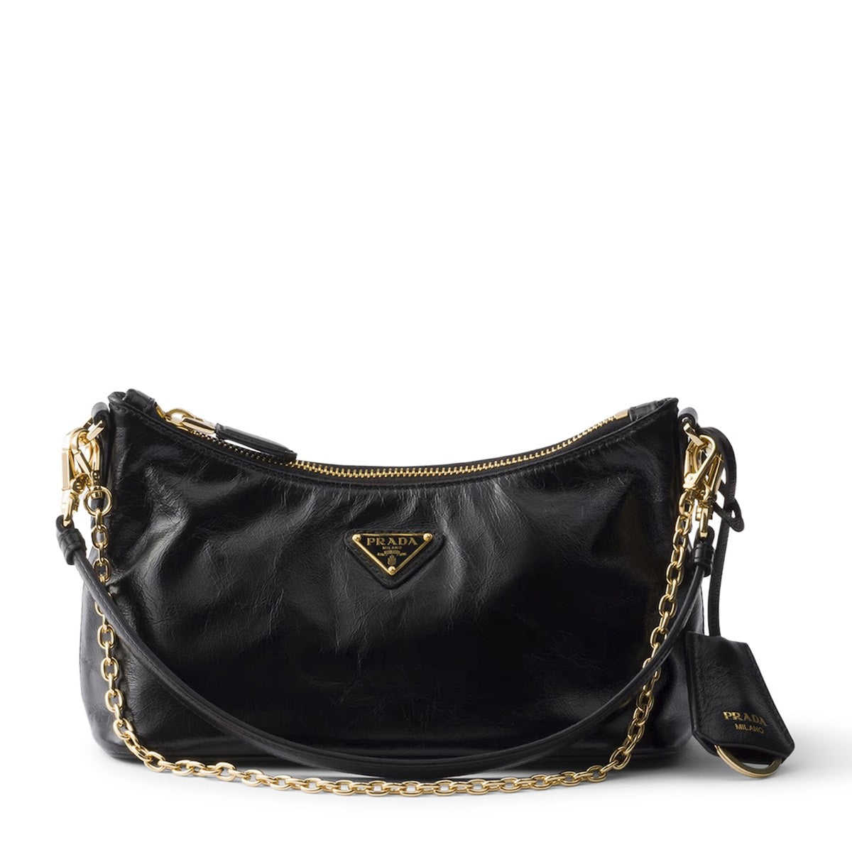 Prada Women's Calf Leather Shoulder Bag in Black