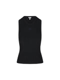 Loewe Women's Viscose Ribbed Anagram Top in Black - view 1