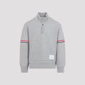 Thom Browne Men's Cotton Funnel Neck Pullover in Grey